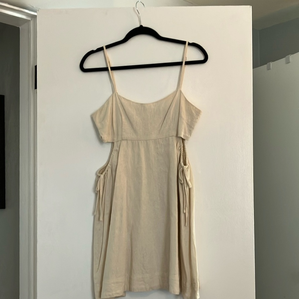 1. State Cream Cut Out Tie Front Sundress